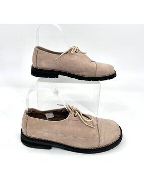 ANDRE ASSOUS LT BEIGE SUEDE OXFORD LOAFER SHOES MADE IN SPAIN - 7